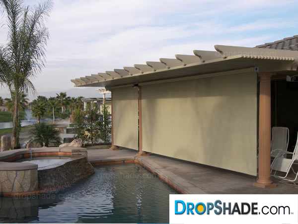 Patio Drop Shades, Exterior Motorized Retractable Shades